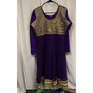 East Indian Outfit Salwar Kameez Purple Top Only (F)